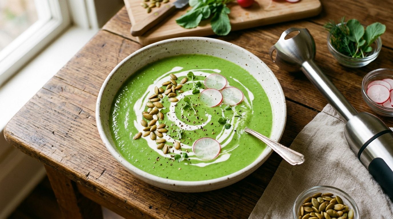 Soupe de fanes de radis : recette onctueuse et astuces de mixage zéro déchet